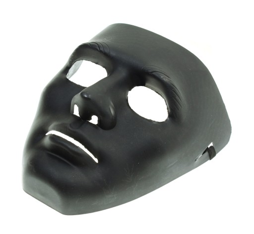plastová maska BLACK dark face Halloween