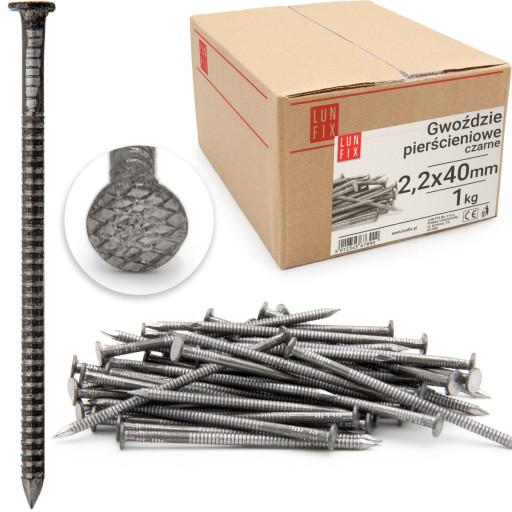 TESÁRSKE klince krúžkové 2,2x40mm 1kg