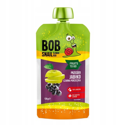 Bob Slimák Slimák Bob Mousse Smoothie jablko čierna ríbezľa 120g