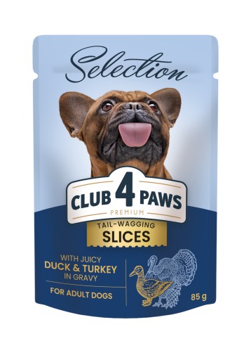 CLUB 4 PAWS Selek. omáčka z kačice a moriaka 85g