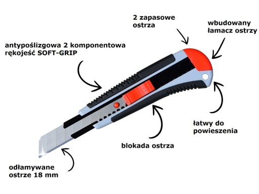 NÔŽ NA TAPETU 18MM, SILNÁ ZLAMOVANÁ ČEPEL