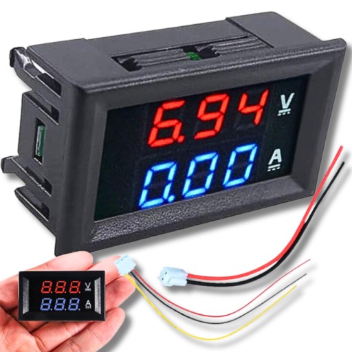 VOLTMETER AMPERMETER PANELOVÝ MODUL 2v1 AMPÉR NAPÄŤETROV 100V 10A