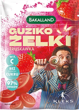 Bakalland Guziko jahoda citrón banán želé bez cukru 3x34g KLEKS
