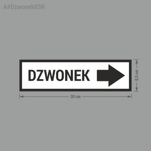 Zvonček Right Arrow - samolepka 8,5x30