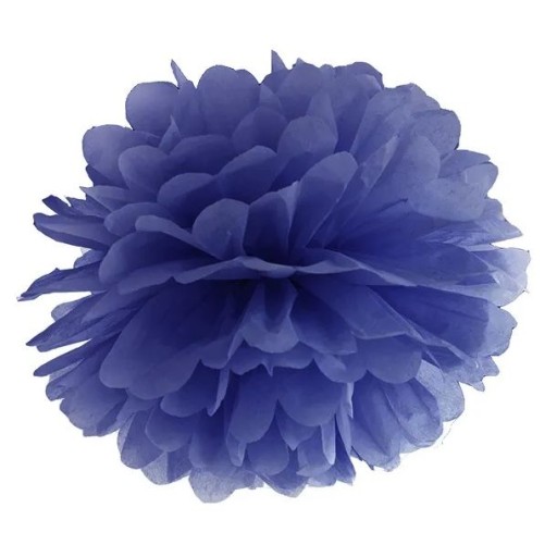 Bambuľka z hodvábneho papiera - PartyDeco - námornícka modrá 25 cm