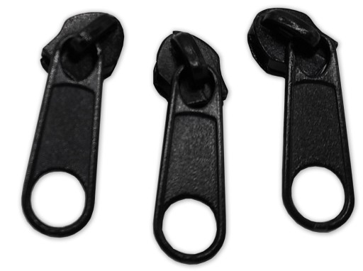 Čierny bežec na 5 mm zips, 3 ks