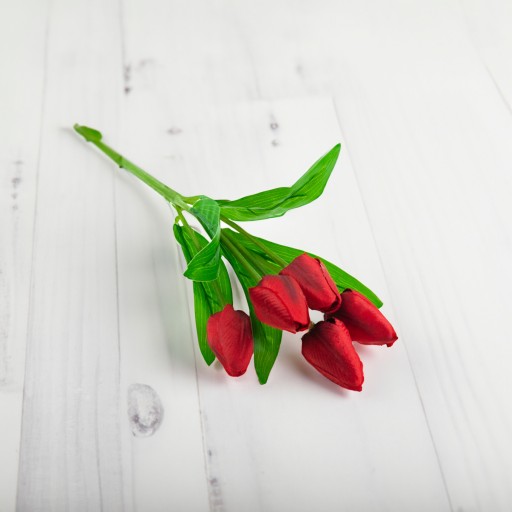 TULIPÁNOVÁ KYTICA TULIPÁNOV KRÁSNA AKO ŽIVOT TULIPSOVÉ KVETY ČERVENÁ X5 guma
