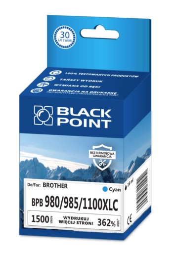 Košík. BROTHER LC 980 XL azúrová BLACKPOINT (1 300)