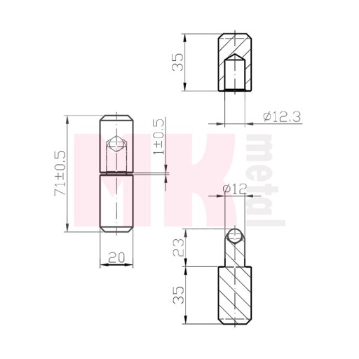 Záves fi 20 s loptou pre bránu