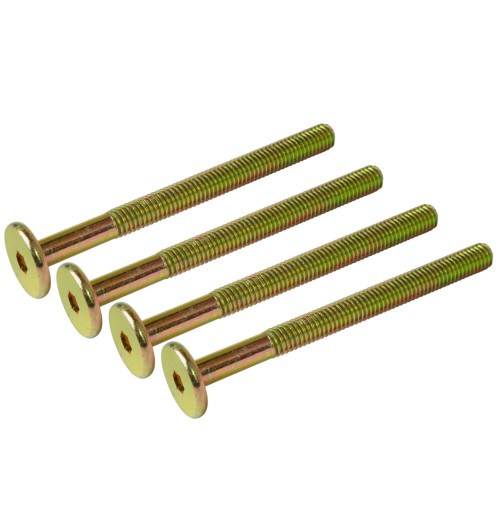 10x metrická skrutka M6 x 70 mm žlto pozinkovaná, valcová hlava, nábytková skrutka