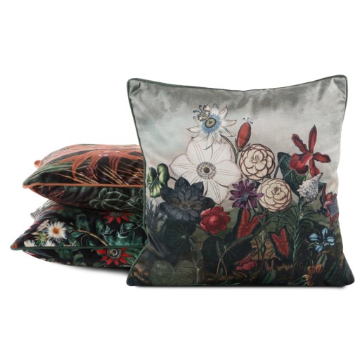 Dekoratívna obliečka na vankúš 45x45 Velvet s kvetmi Velvet 106