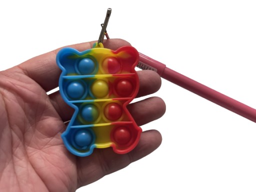 Jemné pero s POP IT kľúčenkou, modré