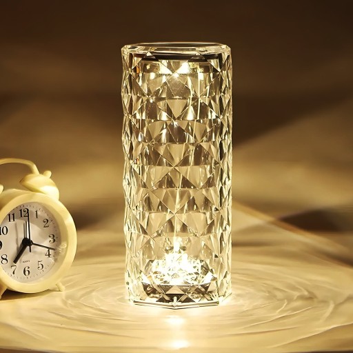 LED USB nočná krištáľová stolná lampa DIAMOND RGB touch + REMOTE