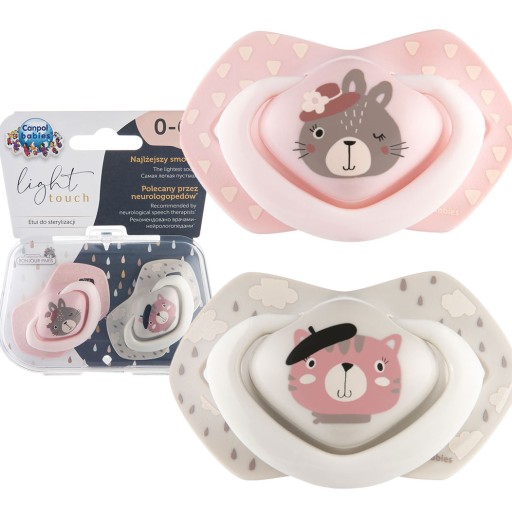 Canpol Baby cumlík silikónový 0-6m symetrický BONJOUR PARIS 2 ks22/647
