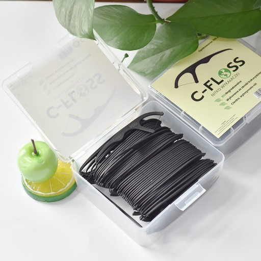 C-FLOSS BLACK THREAD DENTAL TOOTPITS 100