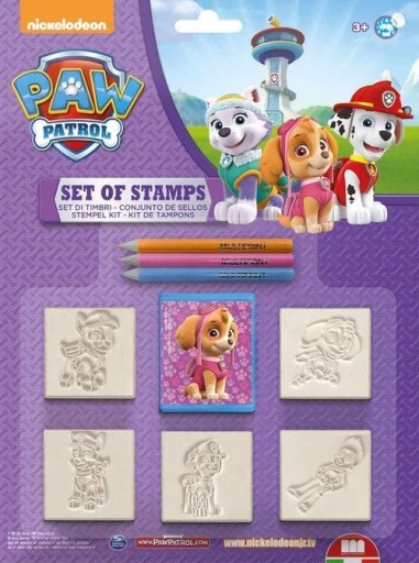 Pečiatky Paw Patrol pre dievčatá Blister 5 kusov