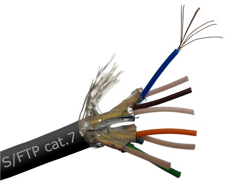 Ethernet kábel kat.7 SFTP čierny 1m Telegartner