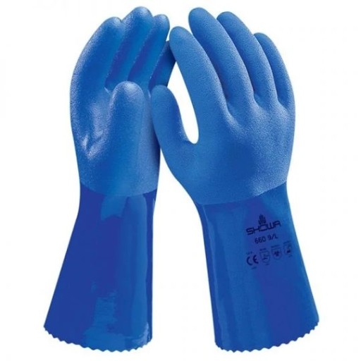 Olejovzdorné rukavice potiahnuté PVC SHOWA 660 r.11