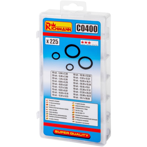 C0400 sada O-krúžkov 225 ks richmann box