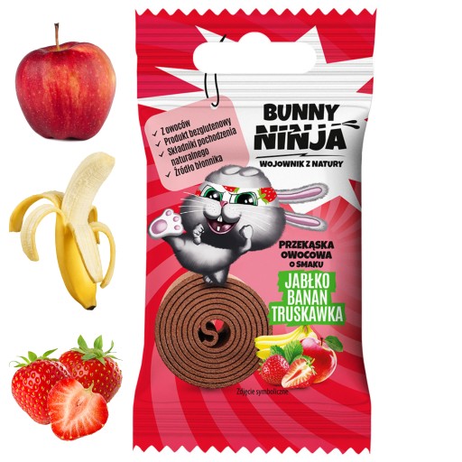 Zdravá maškrta jablko banán jahoda 15g. KRÁLIČEK