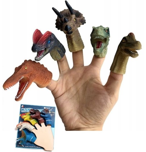 SET 5 prstových bábok HRAČKA DINOSAURS