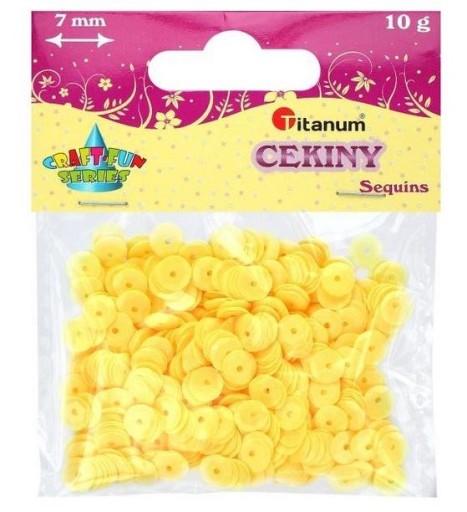 7MM okrúhle PASTELOVÉ ŽLTÉ FLIŠTY