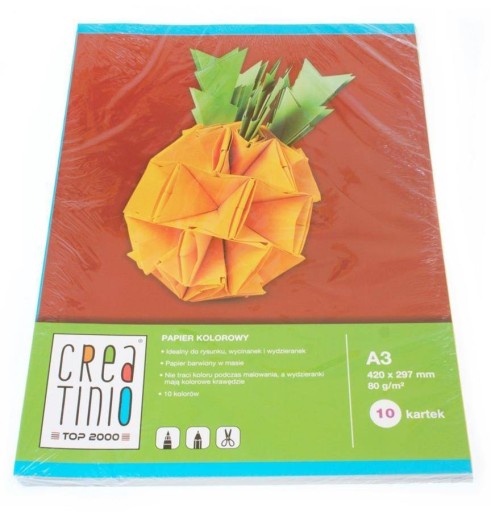 Farebný papier A3 TOP-2000 10 listov