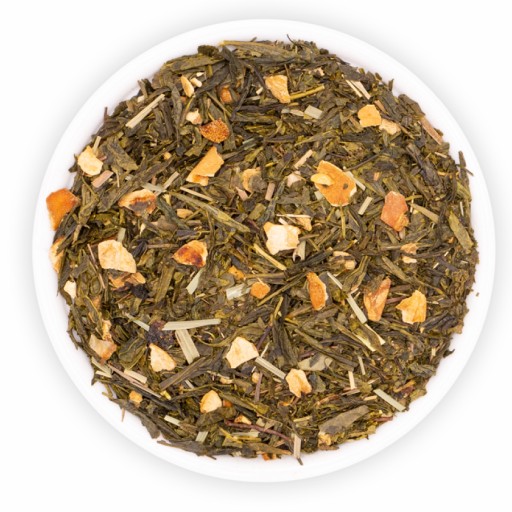 ZELENÝ LISTOVÝ ČAJ SENCHA CITRÓN ZÁZVOR LACERTO TEAVERSO 100G