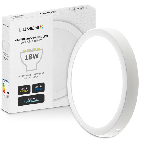 POVRCHOVÝ okrúhly LED stropný panel LED PANEL 18W 1620lm Nebliká CCD SLIM