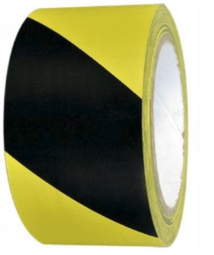 VÝSTRAŽNÁ OZNAČOVACIA PÁSKA ŽLTÁ ČIERNA 50mm/33m pre šnúry