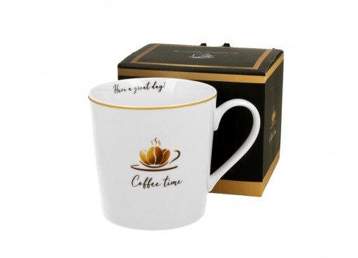 Kubas simple coffee time 1 hrnček na kávu, biela a zlatá