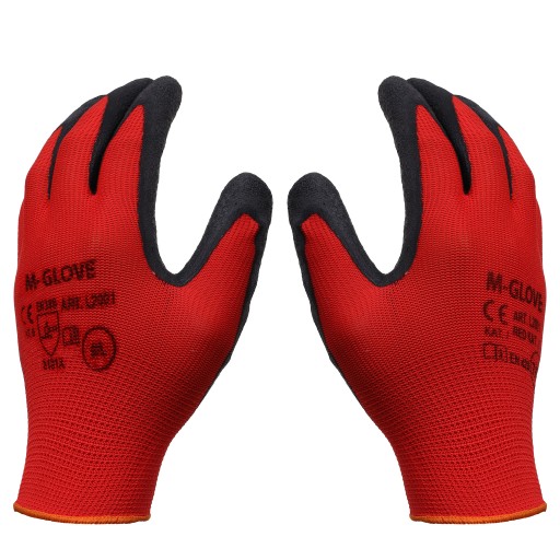 10 PÁROV Rukavice PRACOVNÉ RUKAVICE potiahnuté latexom r8