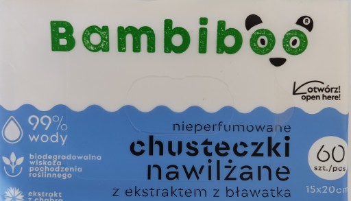 BAMBIBOO nevädza vlhčené obrúsky, 60 ks