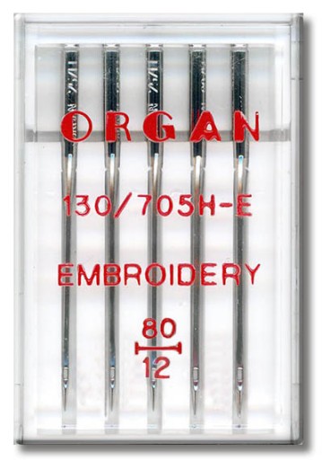 Organ Embroidery 80 poloplochých vyšívacích ihiel
