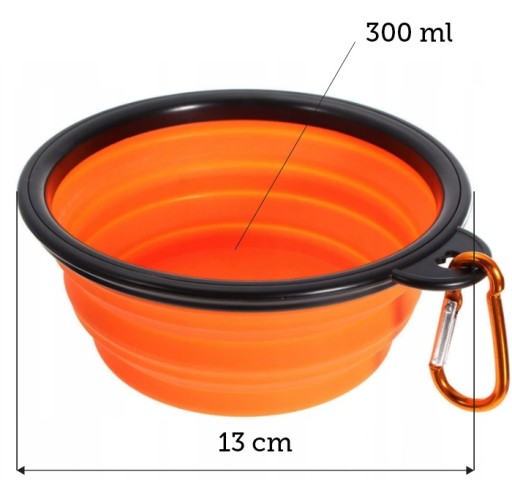 SILIKÓNOVÁ SKLADACIA CESTOVNÁ MISKA PRE PSOV, 13 cm