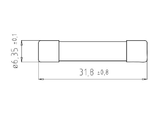 Keramická poistka. 6,3 x 32 mm 12,5 A super rýchly