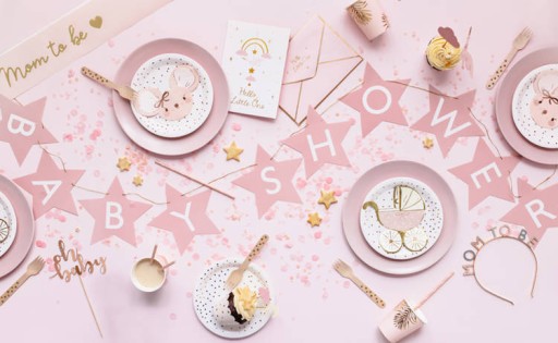 Baby Shower girlanda svetloružová bannerová hviezda dekorácie 290cm 1ks