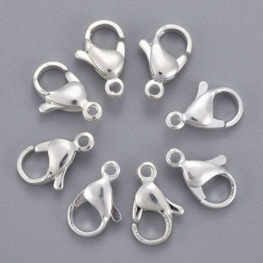 Spona z nehrdzavejúcej ocele Spona s homárom Spona s homárom strieborná 12 mm 5ks