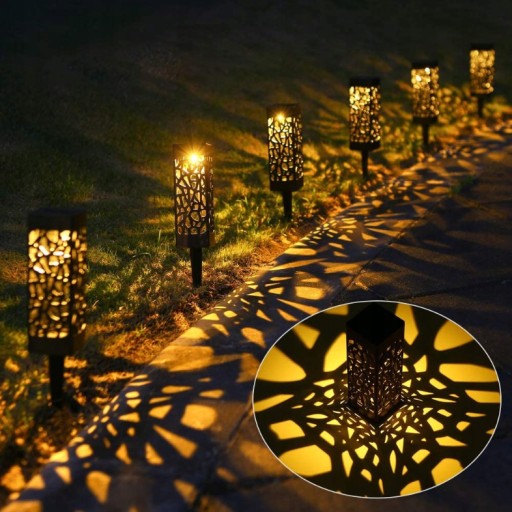 ZÁHRADNÁ SOLÁRNA LAMPA ČIERNA STÓĽOVÁ LED LAMPA 18x6x6 cm