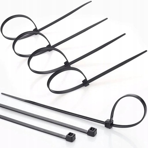 SILNÉ KABELOVÉ VIAZAČKY ČIERNA PÁSKA KABELNÝCH VIAZAČOV 4,8x300 100ks