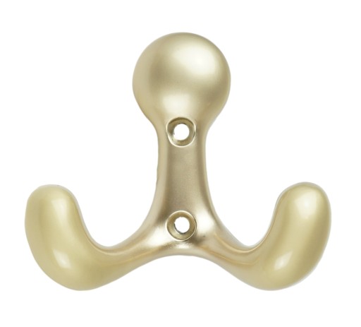 Oslo dvojitý vešiak, zamak, skrutkovaný, matný zlatý