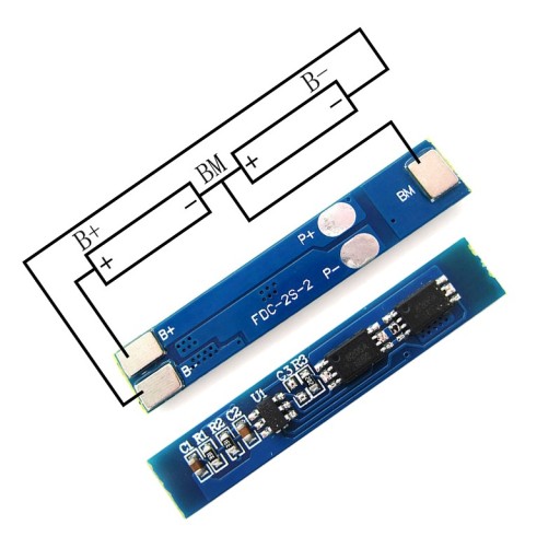 BMS 2S Li-ion 18650 nabíjačka 3A 7,4V 8,4V