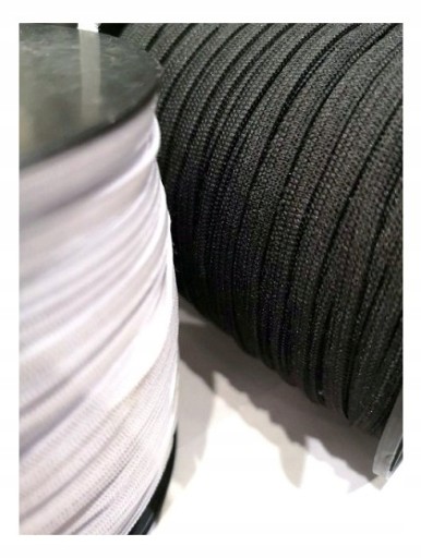 Guma 5 mm ploché tenké pletené oblečenie elastické, biele - 2 metre