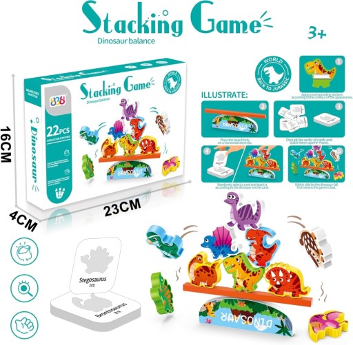 Bloky Puzzle Padajúce dinosaury Balance Beam