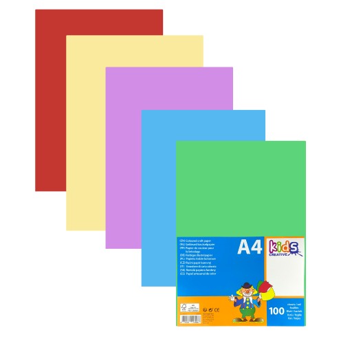 FAREBNÝ PAPIER 100 listov A4 80gsm PRE DETI