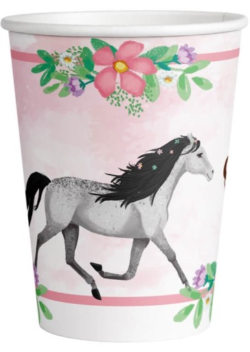 Horse Cups Horse 8 Pieces Birthday