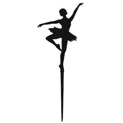 Topper Ballet balerína tortový dekor FIGURKA čierna PLEXI