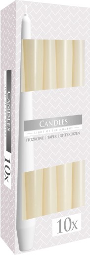Kužeľové stolové sviečky BISPOL ECRU CREAM 10
