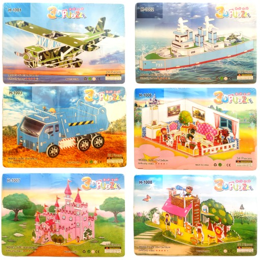 CARDBOARD HOUSE CASTLE AUTO 3D PUZZLE Z PAPIERA NA ZOSTAVENIE
