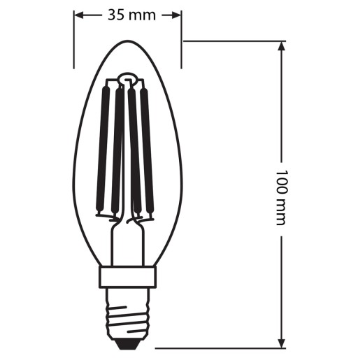 LED SVIEČKOVÁ žiarovka E14 4W 4000K Filament OSRAM
